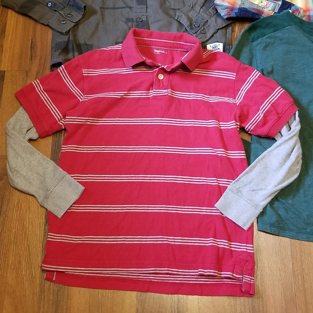 Bundle of Boy's Long Sleeve Shirts, Size Large - Picture 6 of 13